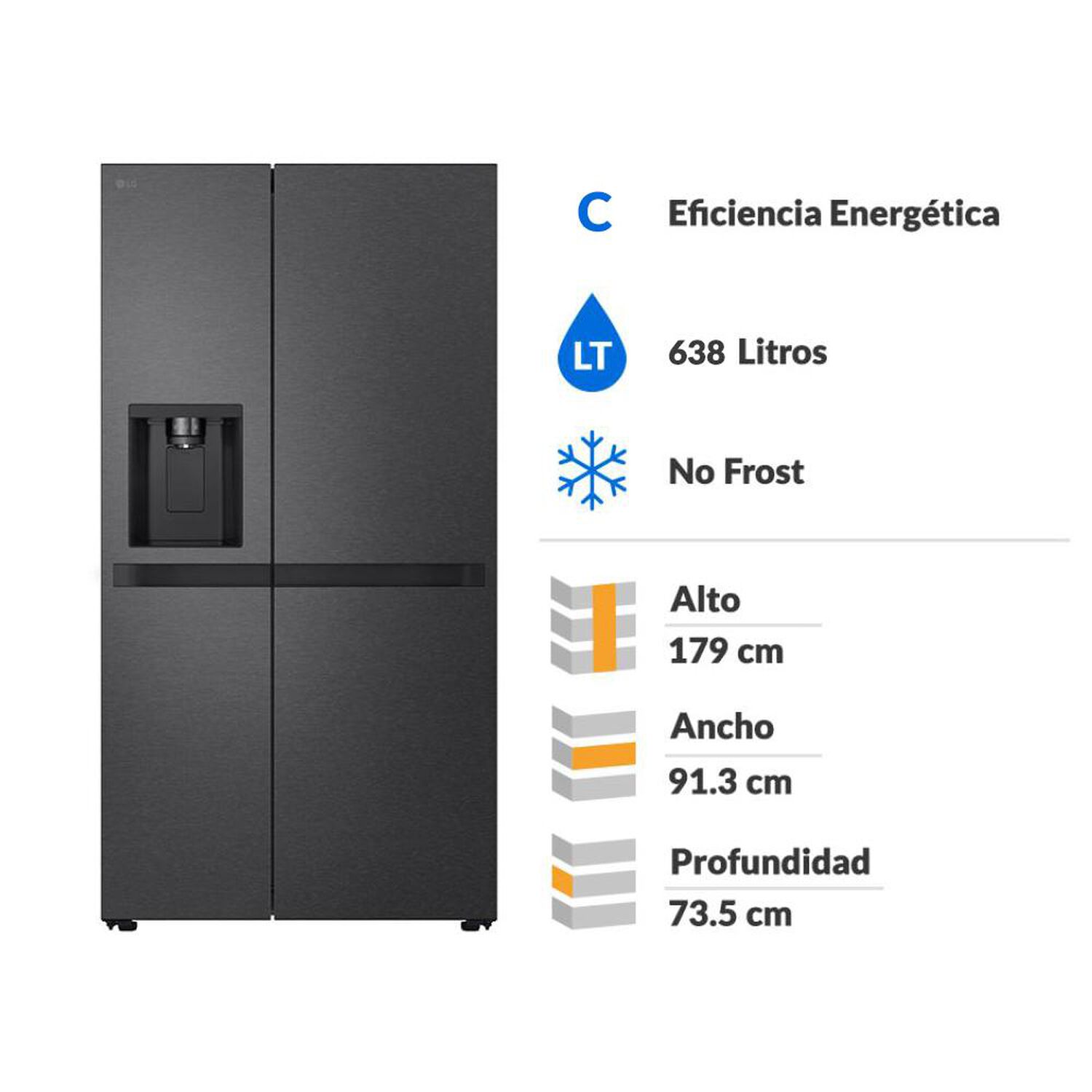 Refrigerador Side By Side LG GS66SPM / No Frost / 638 L / C image number 1.0